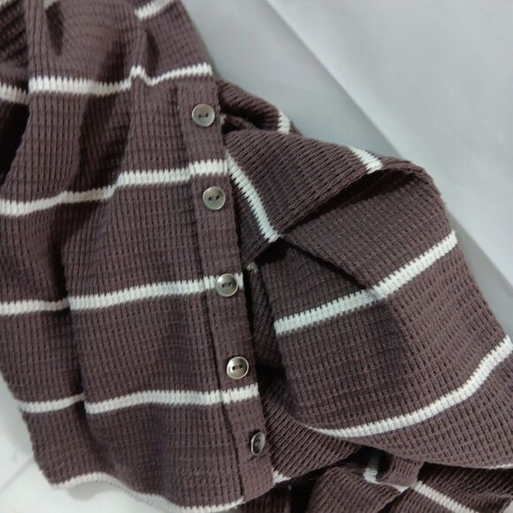 24/7 Maurices Blouse Women's Size 3X Brown White Striped Button Accents * - Picture 8 of 8